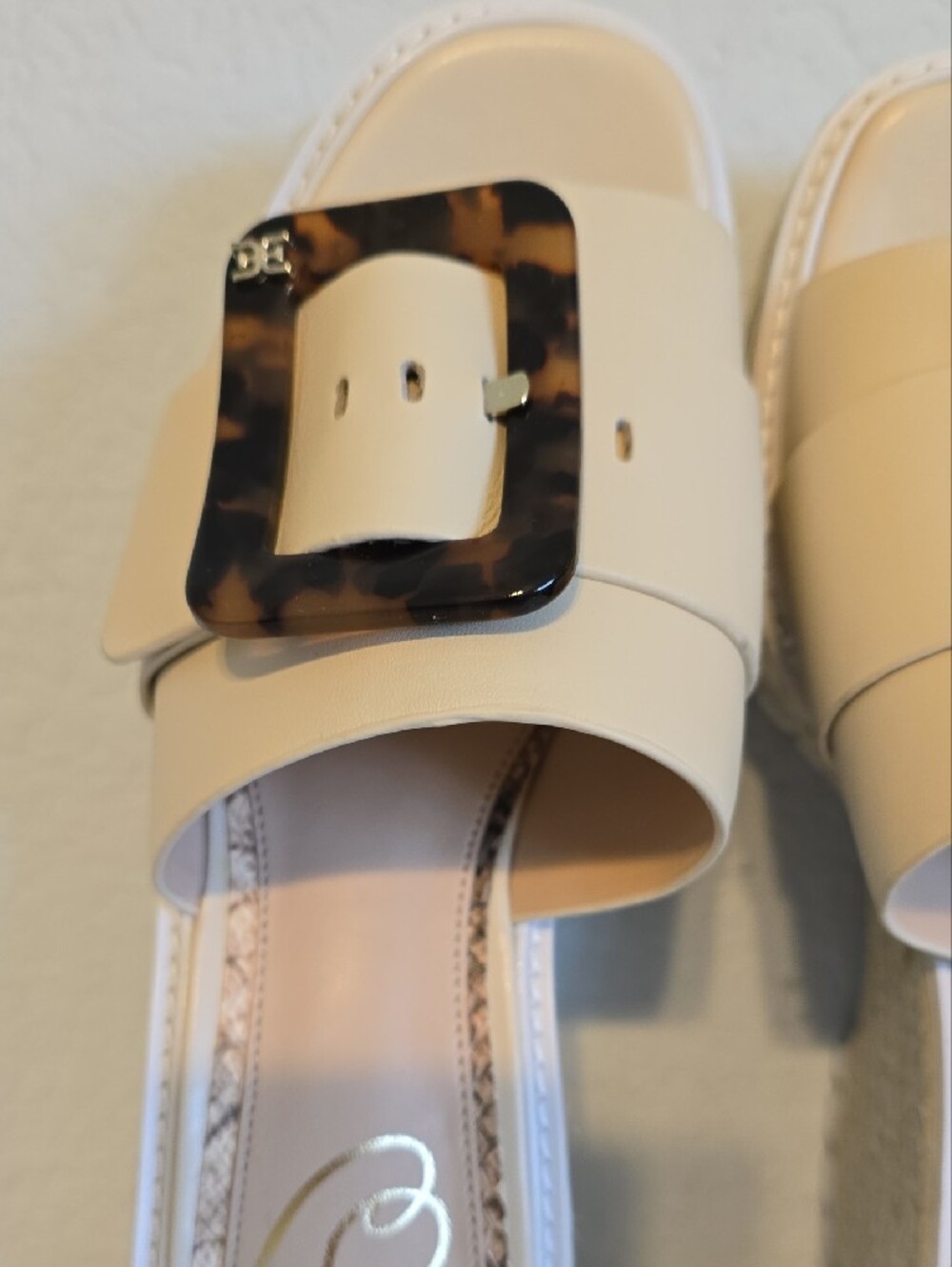 Sam Edelman "Livi Sand Leather" Espadrille Wedge W/Tortoise Buckle Size 7.5 NWOT - Picture 7 of 16